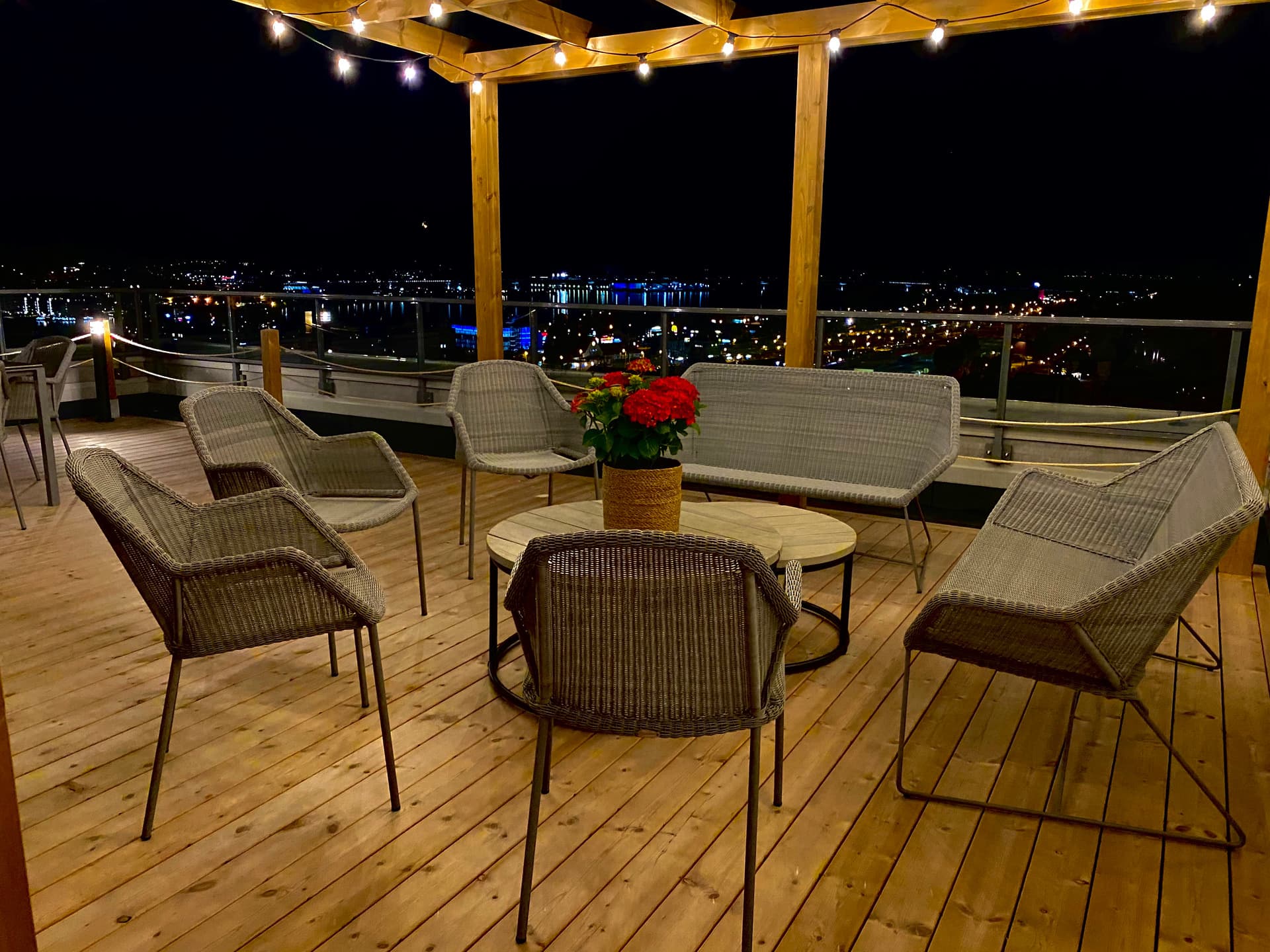 Takterrassen på Brf Stenhammaren i Sundsvall.